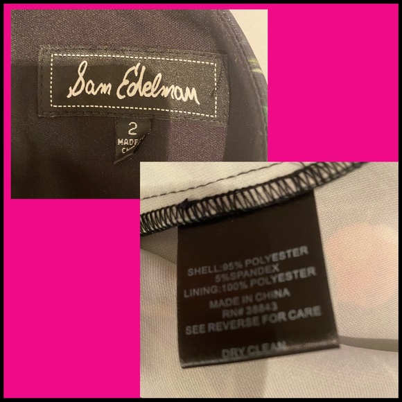 SAM EDELMAN BLACK TROPICAL PRINTED SHEATH DRESS - Picture 5 of 8